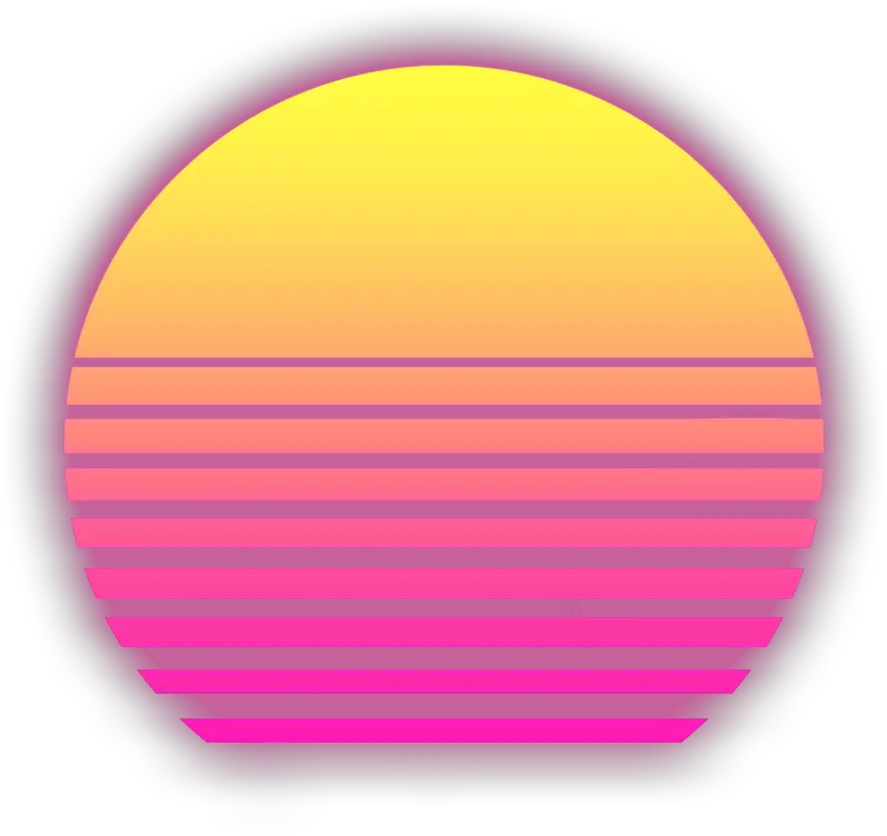 Retrowave Sun With Alpha Background Vaporwave Png Sol Retro Wave Png