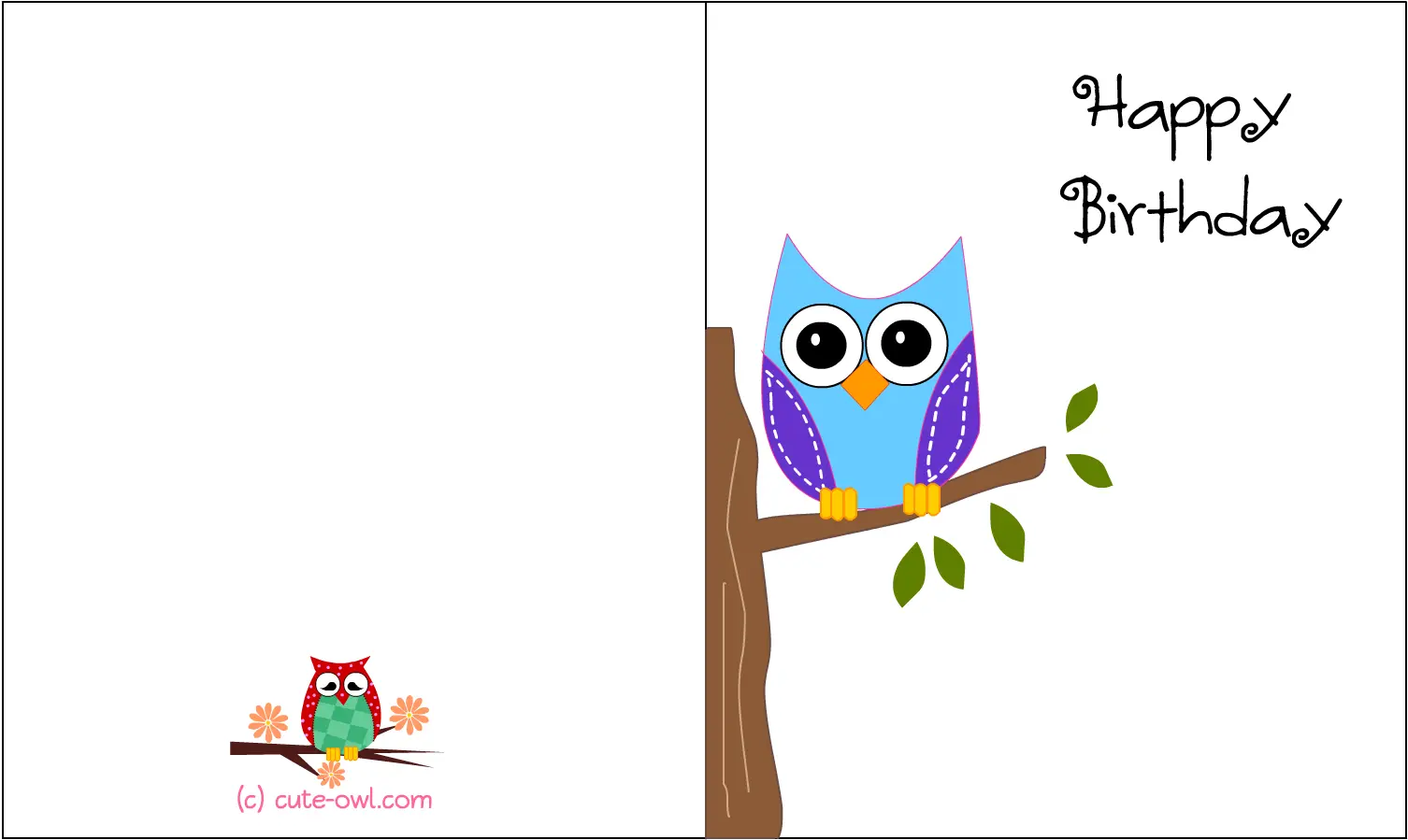 Free Printable Cute Owl Birthday Cards Inside Birthday Happy Birthday Printable Card For Friend