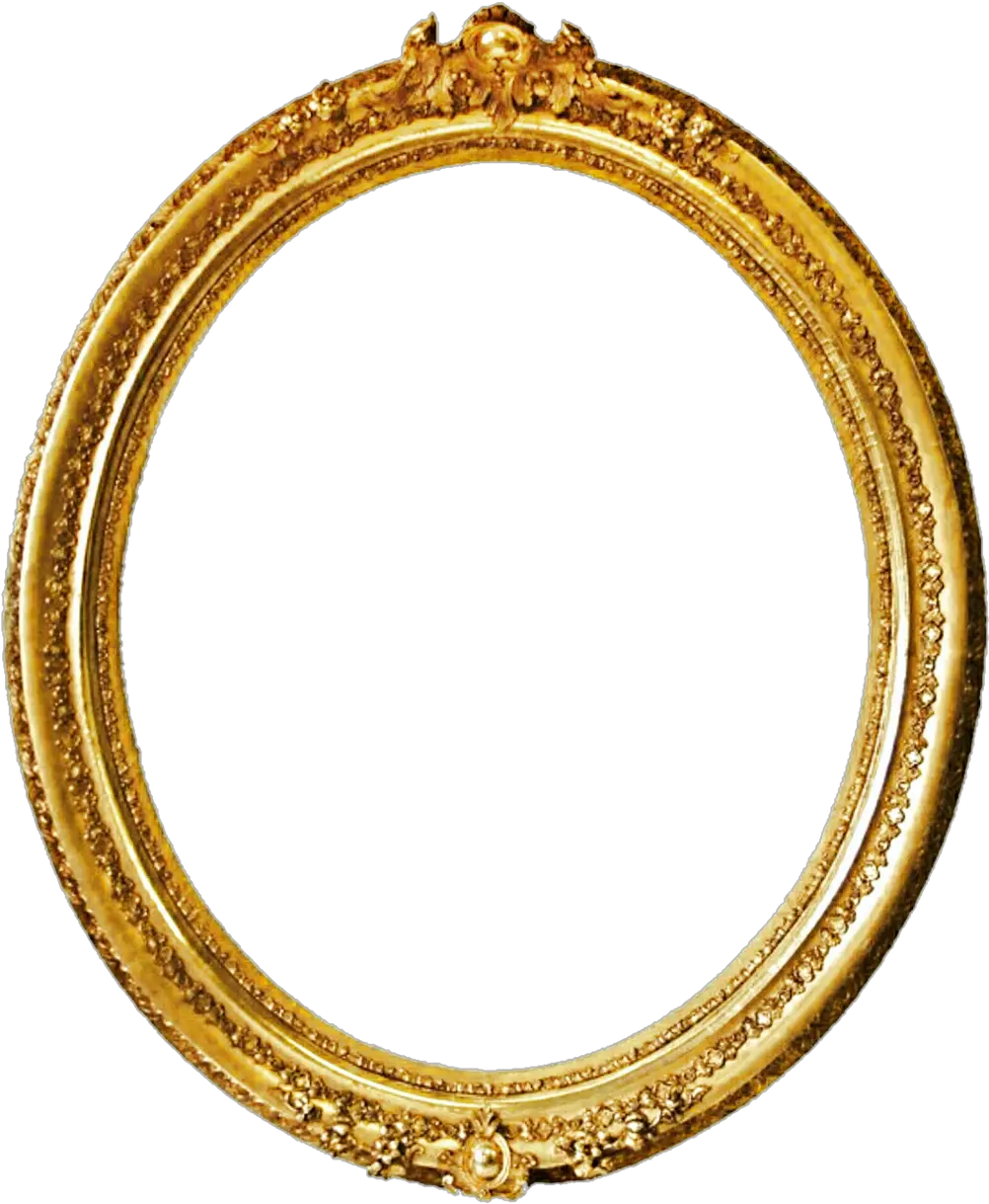 Golden Oval Frame Png