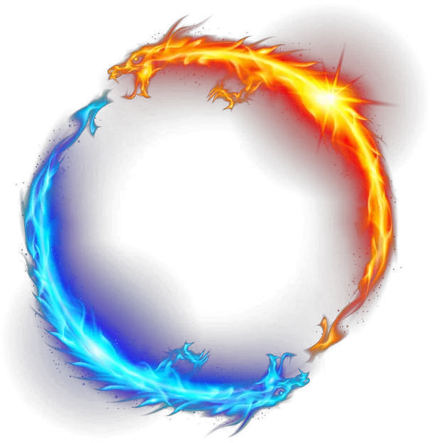 Transparent Blue Fire Clipart Fire Dragon Circle Png