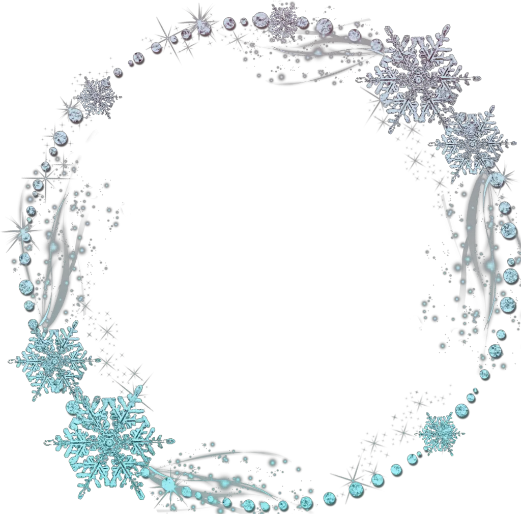 freetoedit circle snowflake blue ice effect effects Snowflake Circle Frame Png