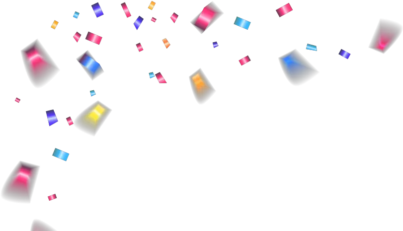 Transparent Background Coloured Confetti Png