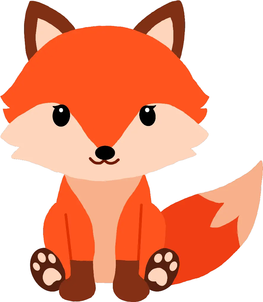 fox baby cartoon babyfox kit cub pup clipart Set Vector Woodland Animals