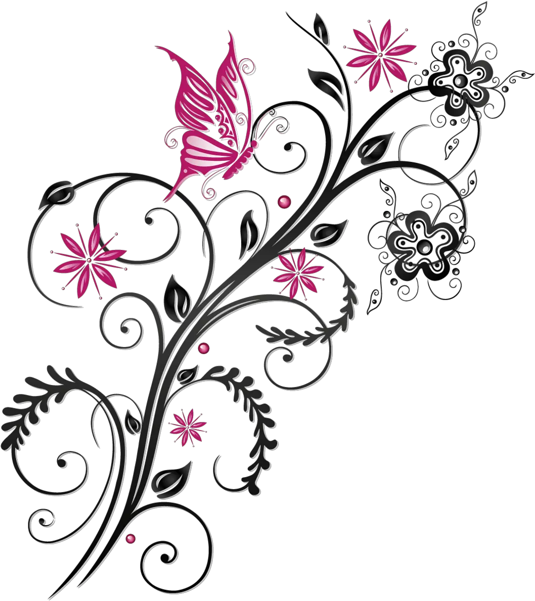 Butterfly Floral Flower Ornament Download Hq Png Clipart Flower And Butterflies Vector