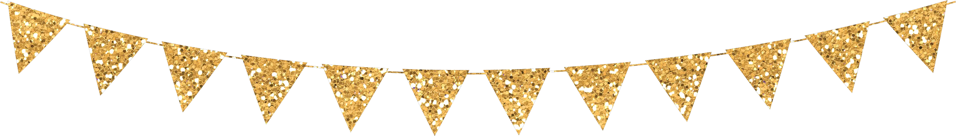 gold glitter banner flag pennant png