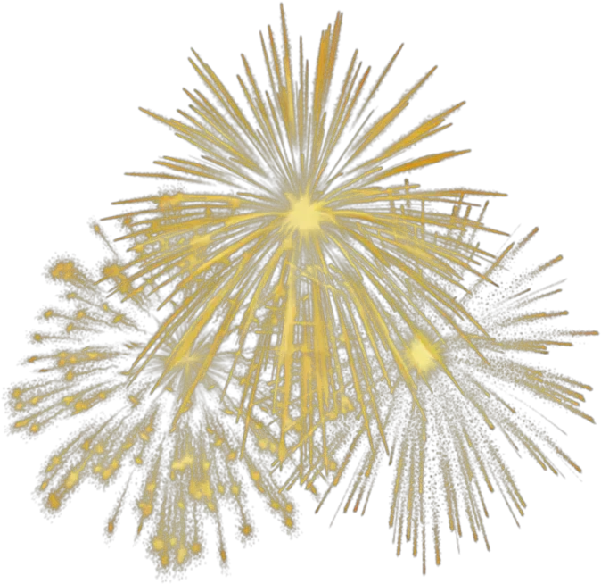 Gold Fireworks Transparent Background