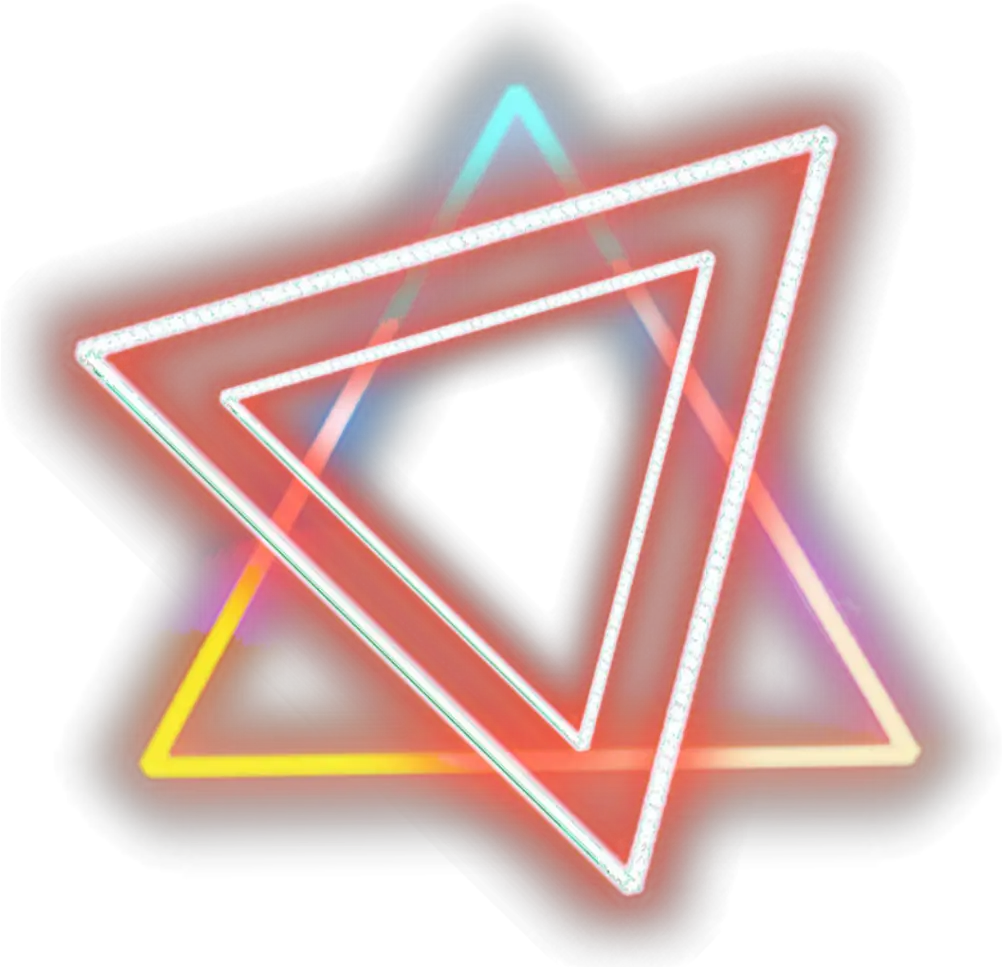 neon rainbow lights glow frame border effect Triangle Neon Light Png