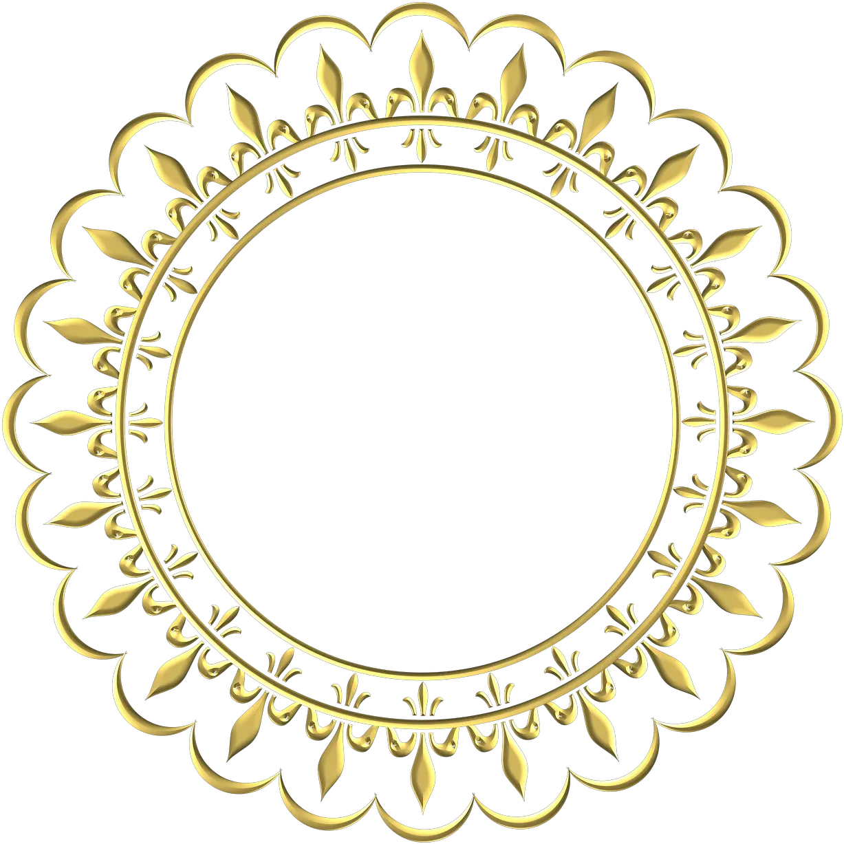 Gold Frame Round Golden Round Frame Png