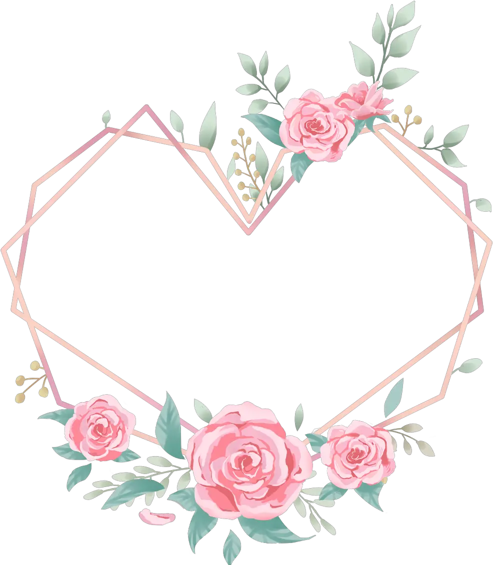 love heart rose wreath geometric glitter pink Wreath