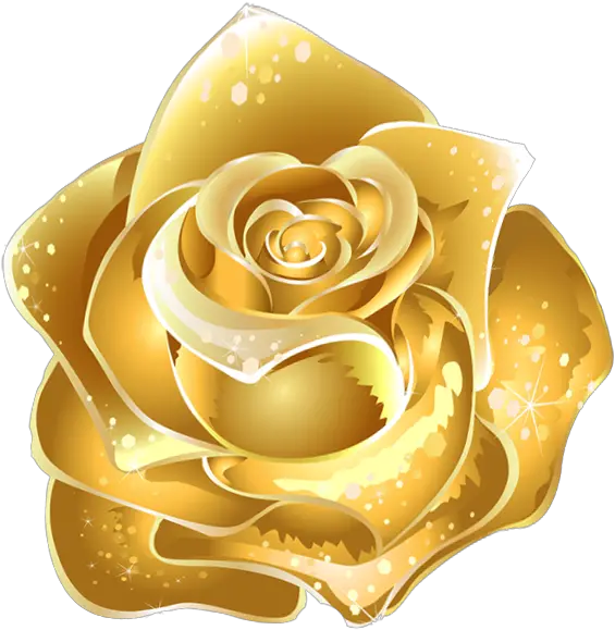 Beautiful Gold Rose Decor Png Image Gold Flowers Transparent Background