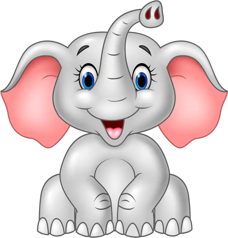 Elephant Clipart Png- Baby Elephant Cartoon Png