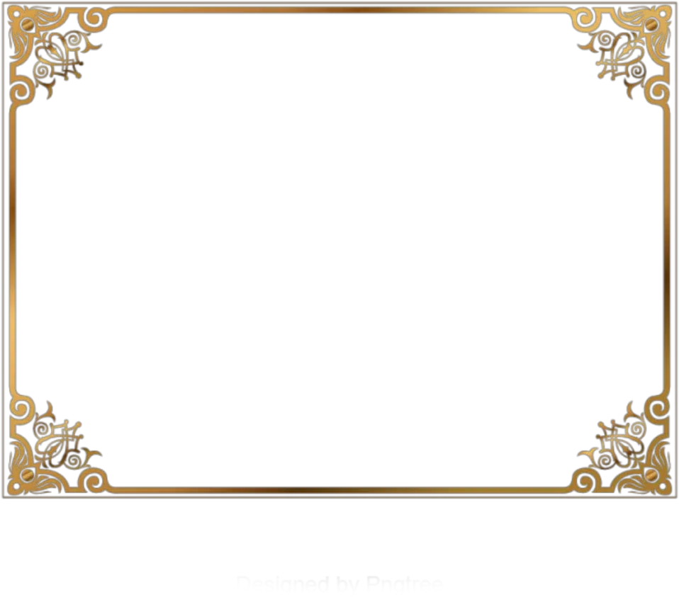 ftestickers frame borders gold golden ornate Gold Frame Vector Transparent