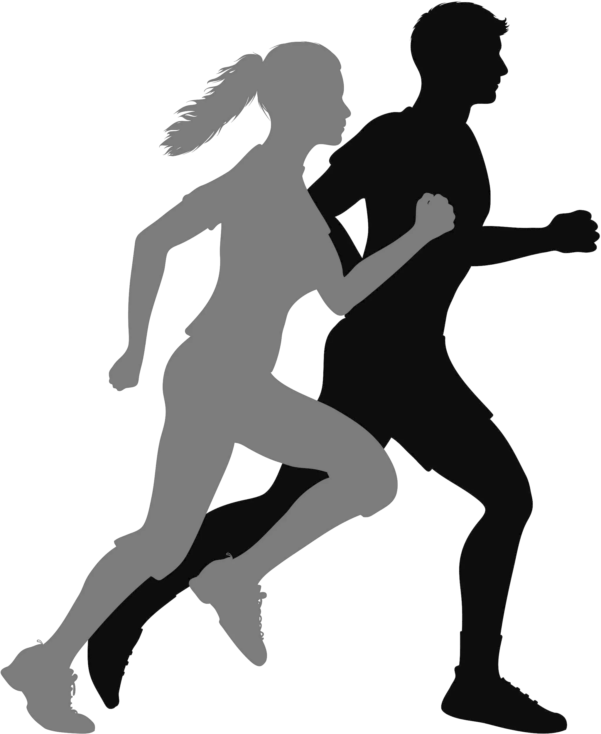 Transparent Runner Silhouette Png Running Man And Woman Silhouette