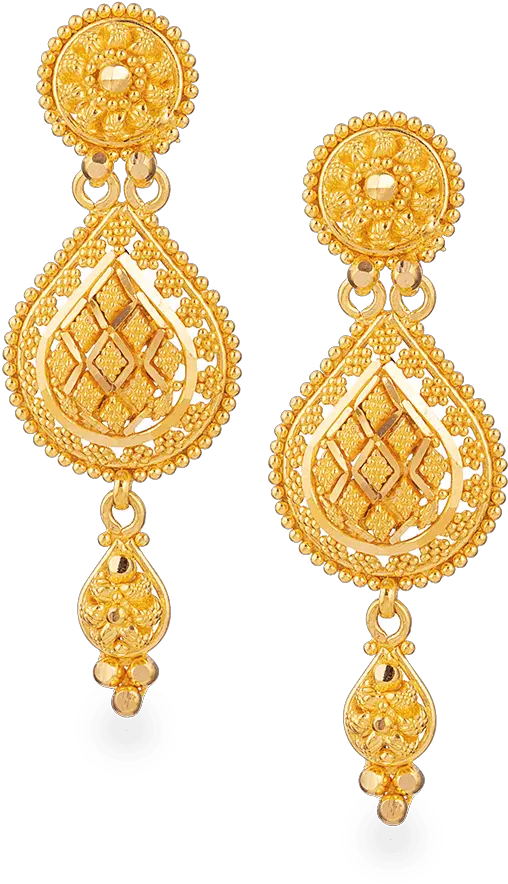 22ct Gold Bridal Earring In Fine Filigree Design Gold Wedding Earrings Design