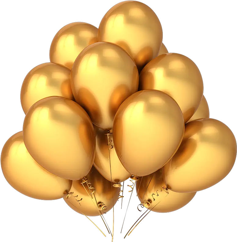 Golden Balloon Transparent Birthday Balloons Png Gold