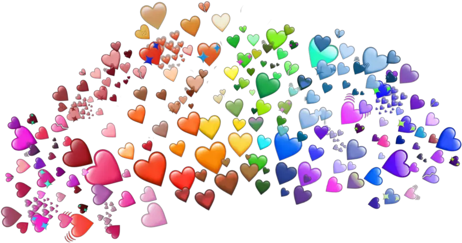 hearts heart heartcrown emoji colors rainbow Coração Heart Meme Png