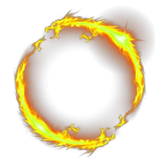 Chinese Fire Effect Yellow Dragon Circle Element Clipart Circle Fire Effect Png