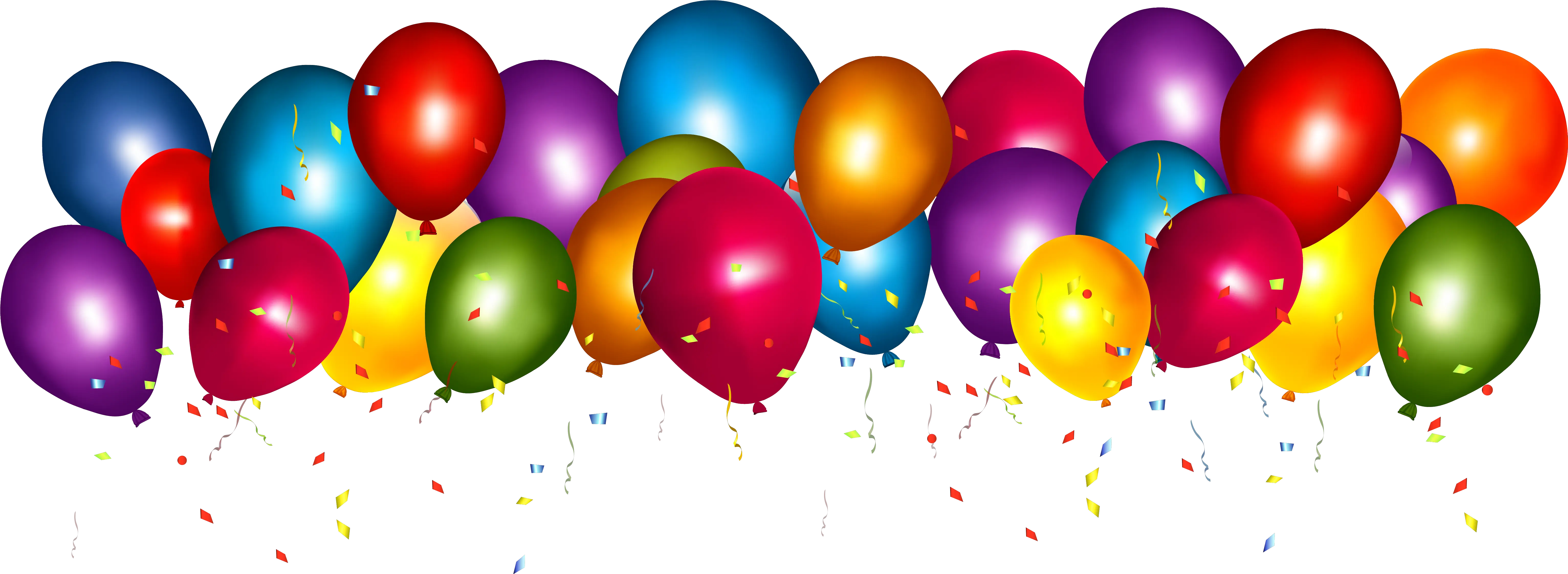 Clip Art Balloons Banner Free Happy Birthday Balloons And Confetti Png