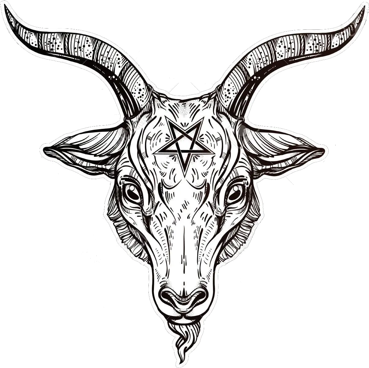 69137579 Pentagram With Demon Baphomet Satanic Goat Satanic Goat Head Drawing