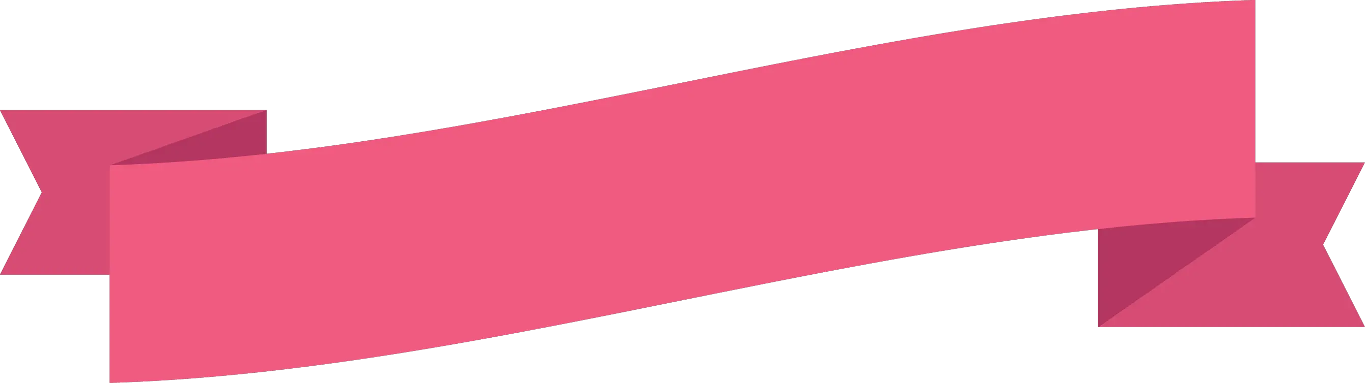 Pink Ribbon Banner Diagonal With Fold End Pink Ribbon Banner Png