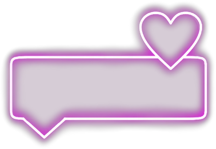 neon heart rectangle pink bubble text word frame Transparent Neon Border Png