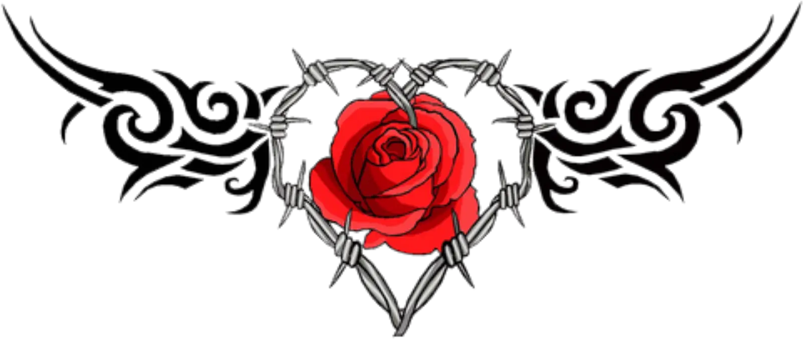 Rose Tattoo Clipart Picsart Png Rose With Barbed Wire Tattoo