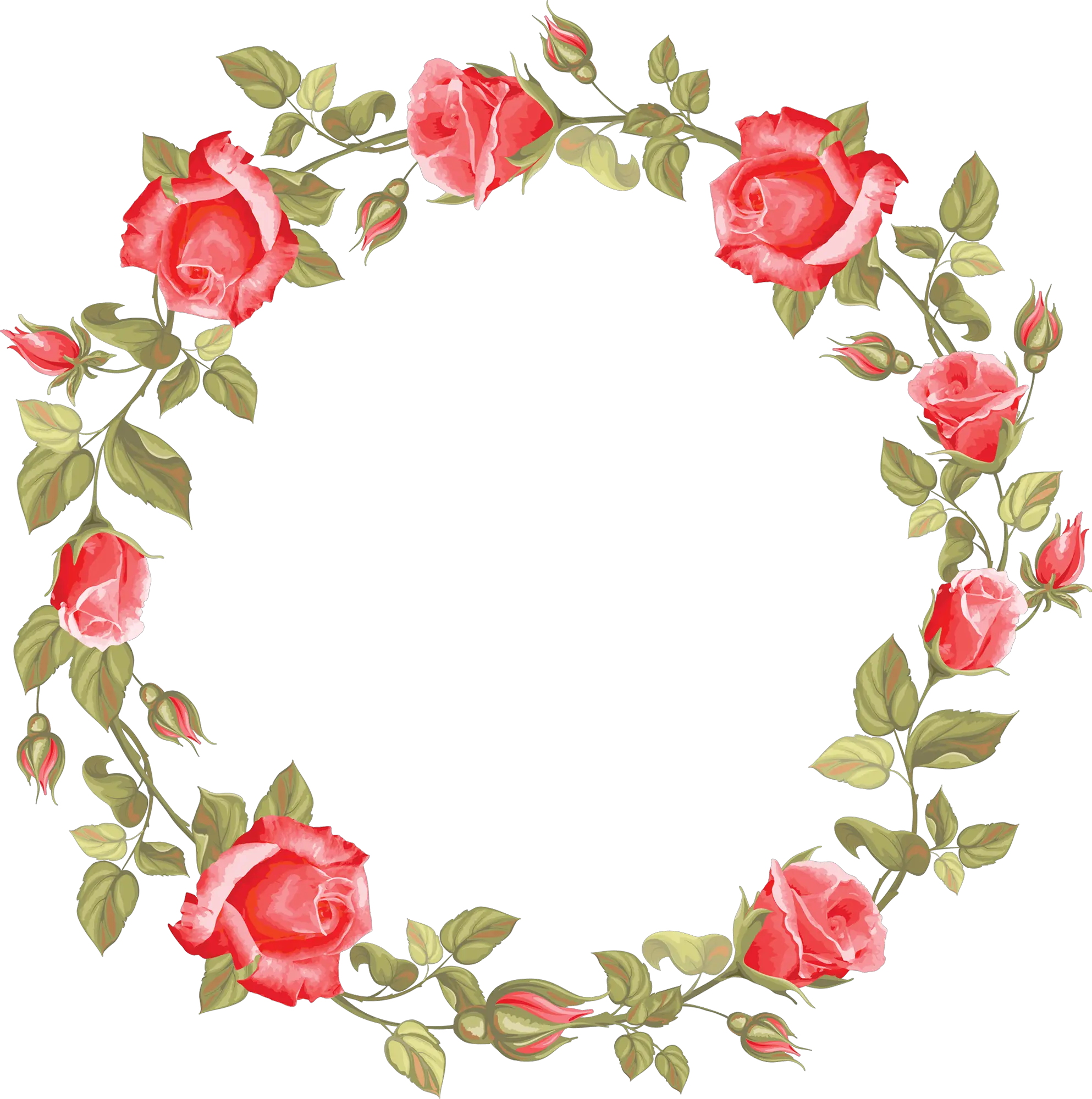 Rose Circle Frame Png