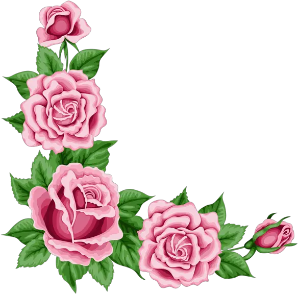 Transparent Flower Border Png Rose Corner Border Designs