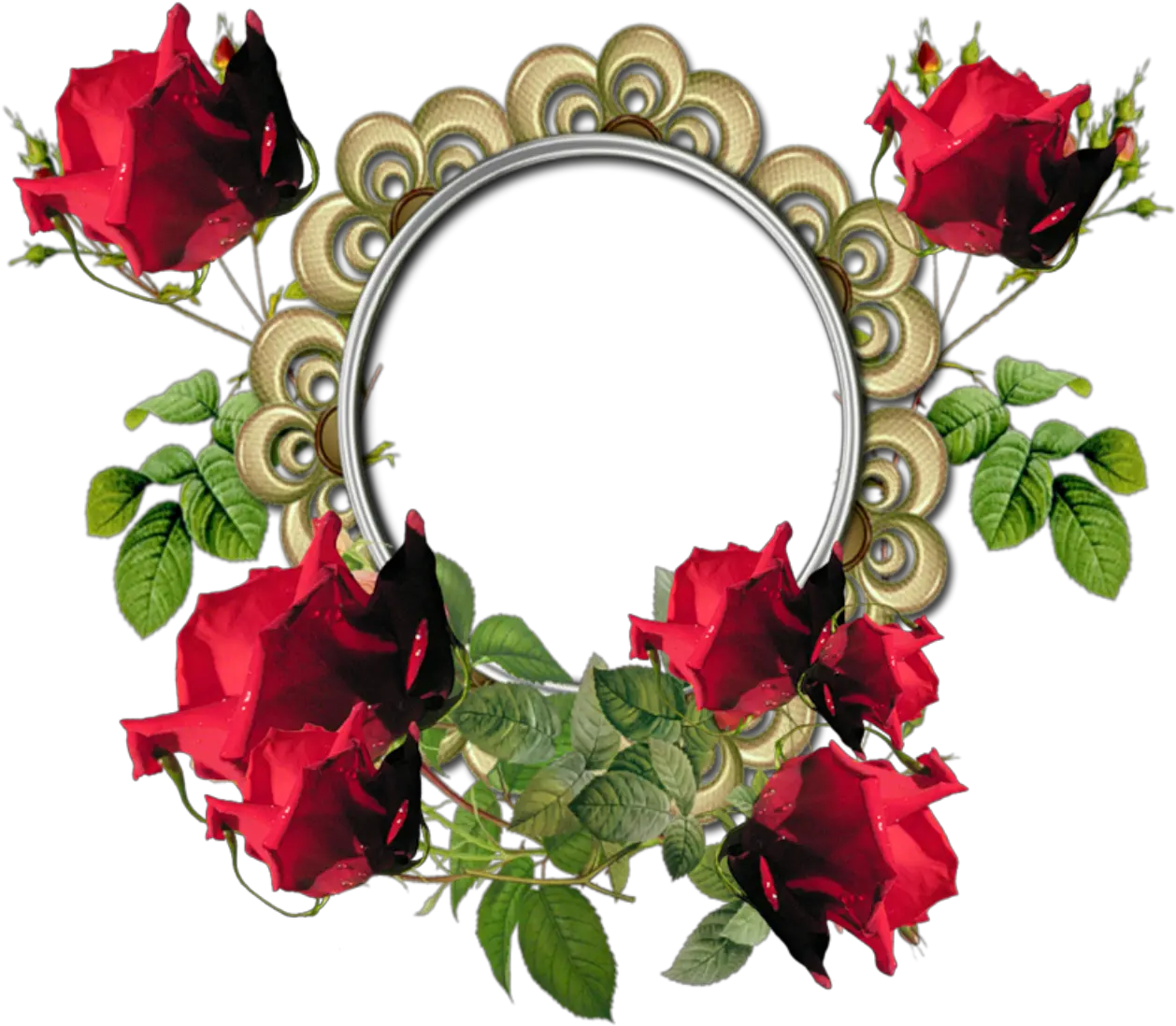 Red Floral Border Png Transparent Image Flower Photo Frame Png