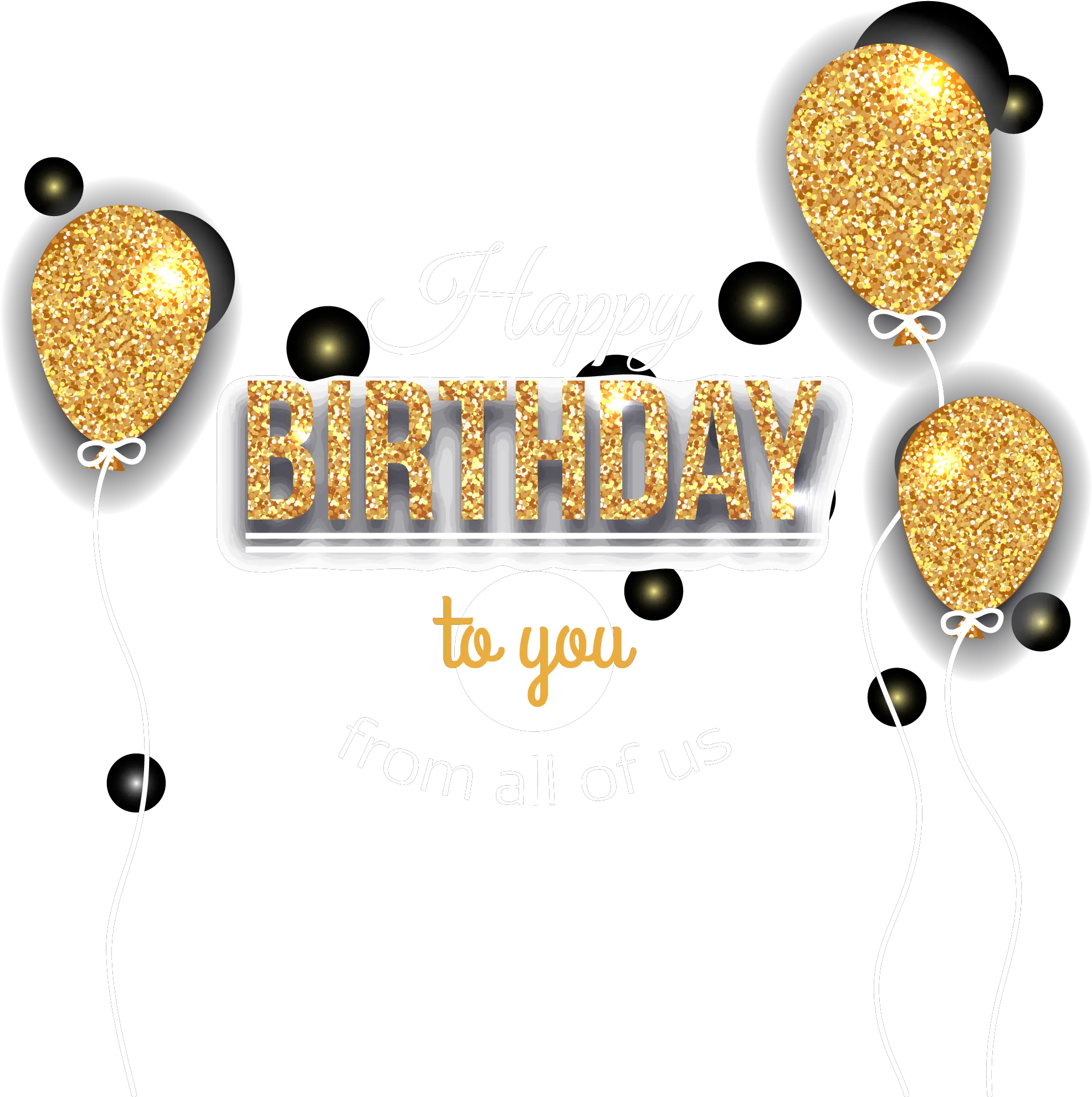 Golden Balloon Birthday Vector Icon Balloons Celebration Gold Birthday Balloons Png