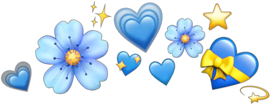 blue lightblue light celeste crown heart flower Heart Emoji Crown Transparent