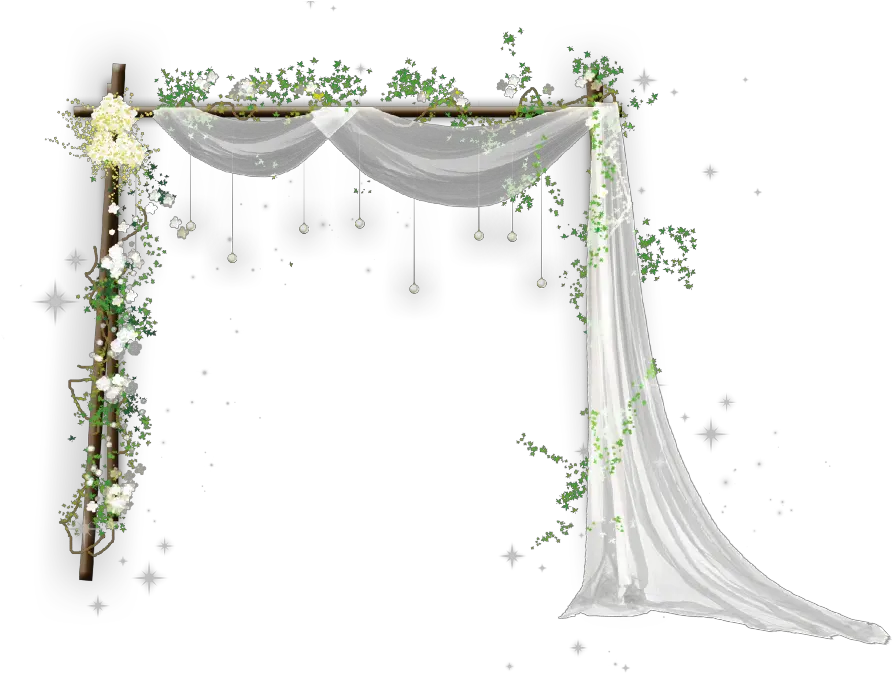 ftestickers curtains flowers arch wedding Wedding