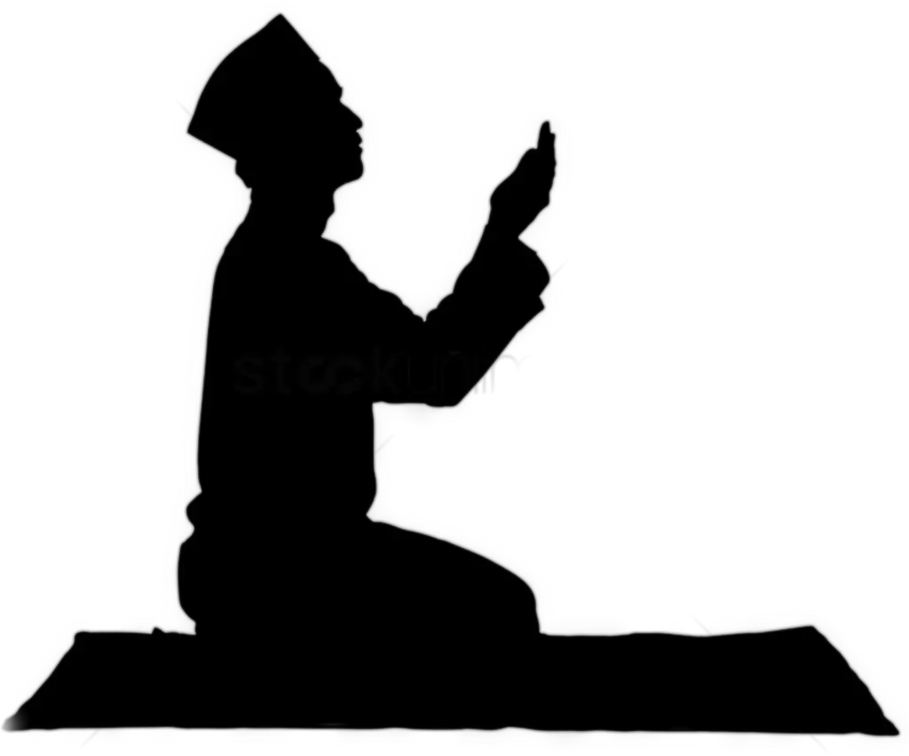 Transparent Pray Clipart Black And White Silhouette Muslim Praying