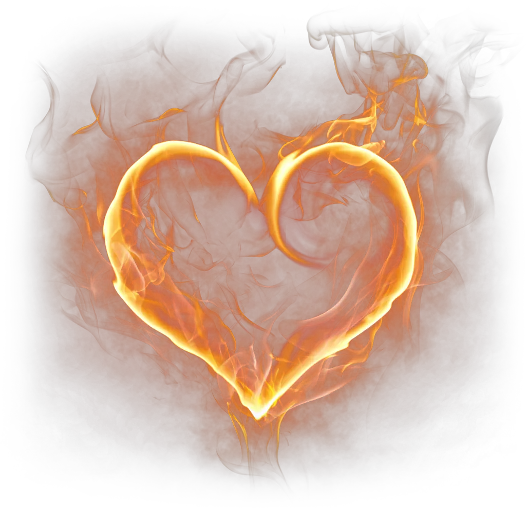 Transparent Fire Heart Png