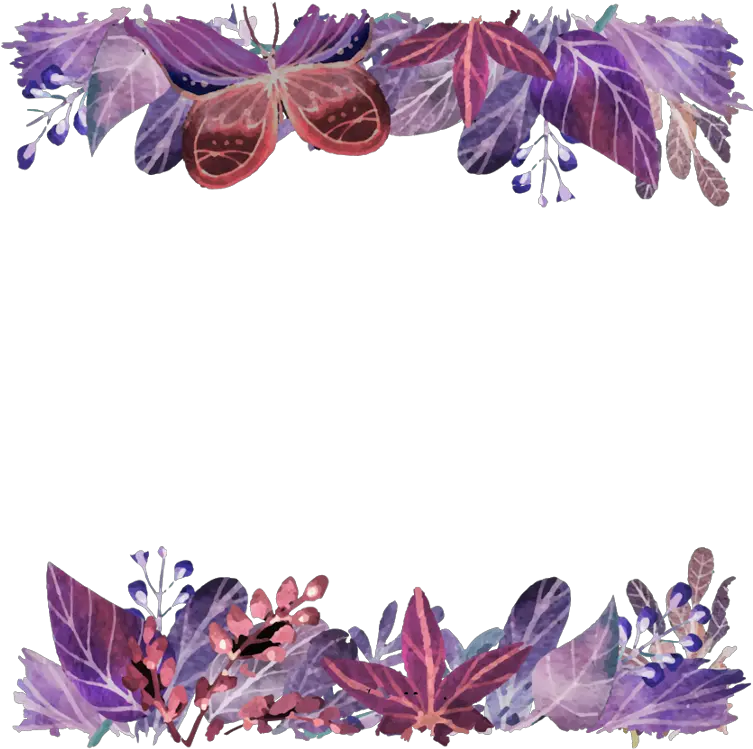 butterfly flower flowers wreath border frame Purple Flowers With Butterflies Border