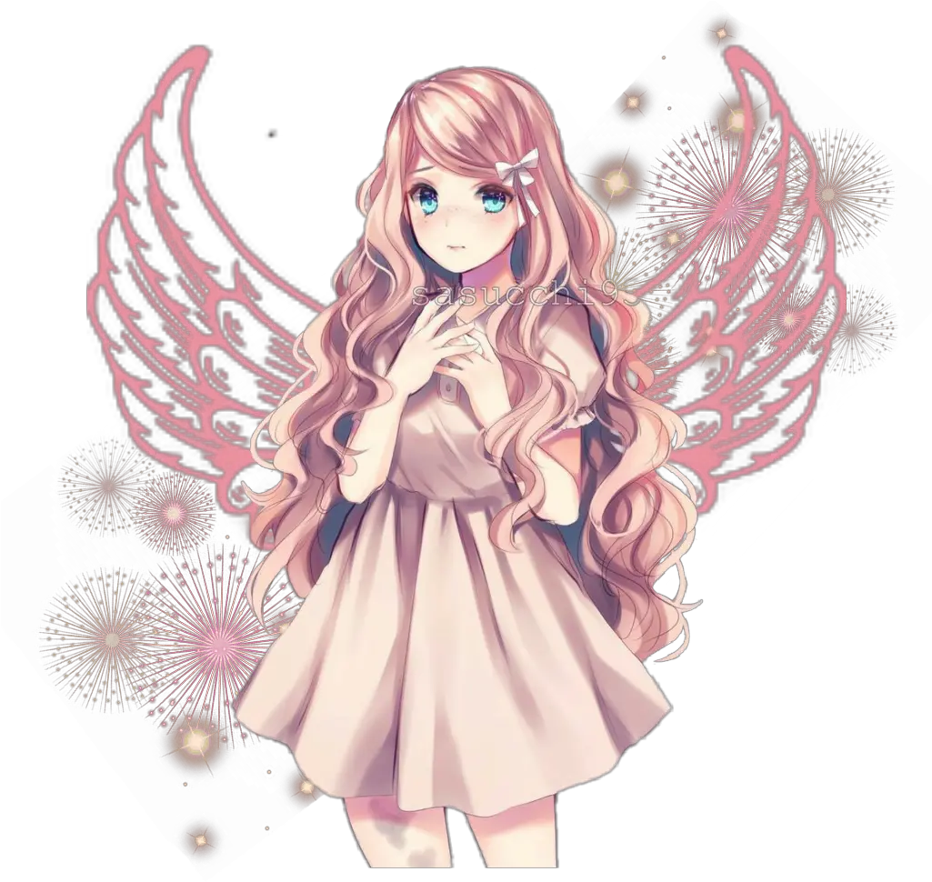 Transparent Anime Angel Png Anime Girl Drawing Colored