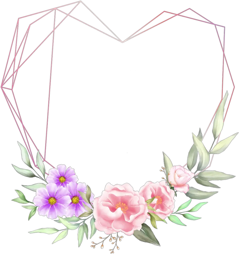 love heart wreath rosegold geometric glitter Geometric Flower Shape