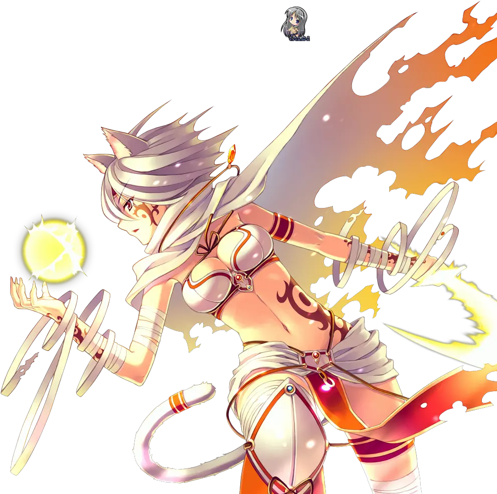 16 816k Kitsune 07 Dec Anime Fire Cat Girl