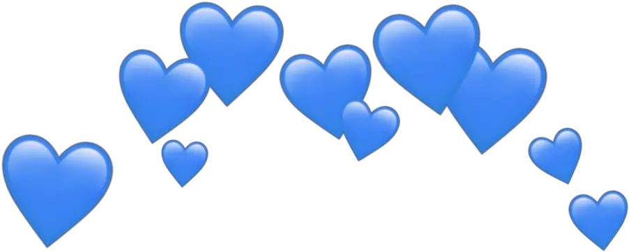 blue blueheart hearts heart emoji emojis sticker Transparent Heart Crown Png