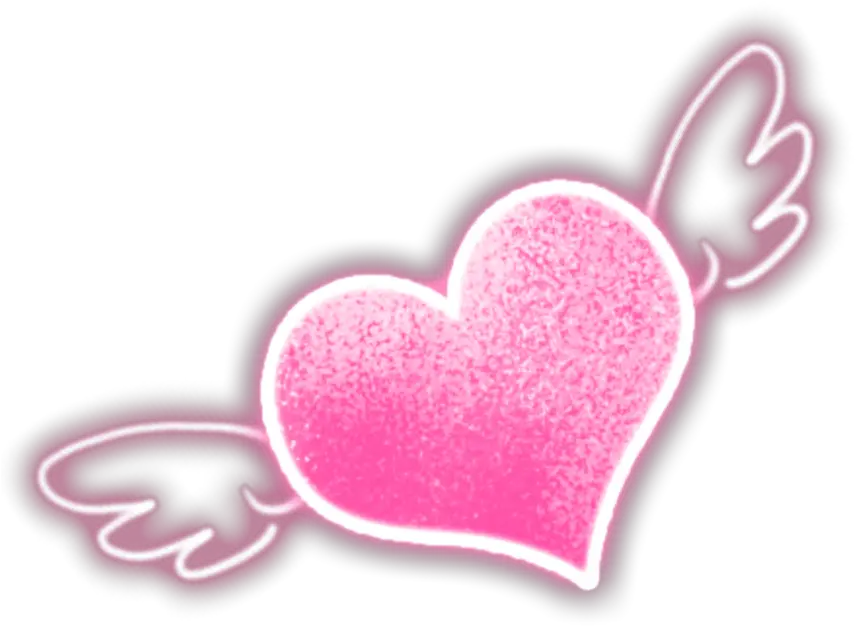 Transparent Heart With Wings Png Neon Heart With Wings