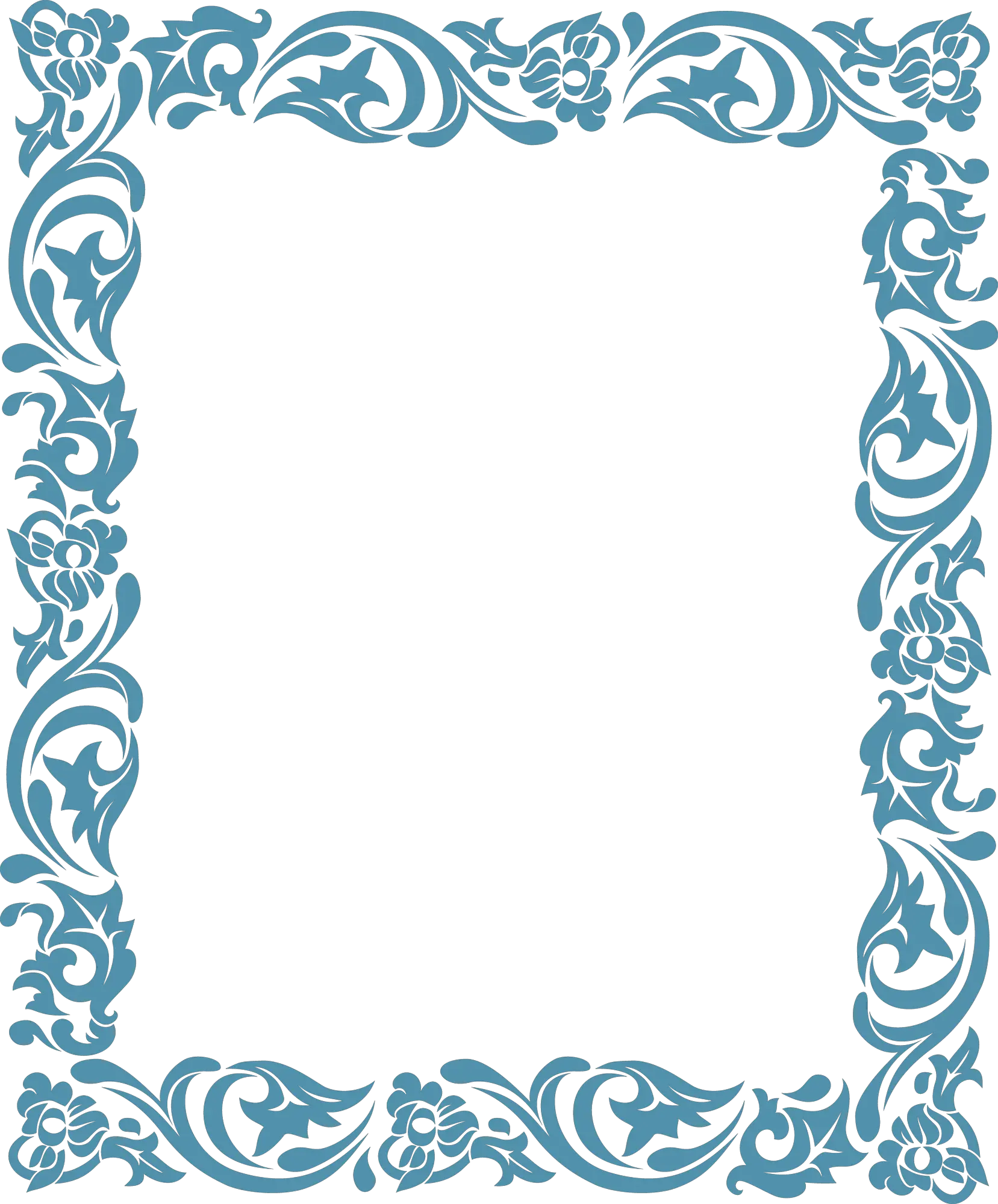 Decorative Blue Rectangular Frame Project Front Page Design