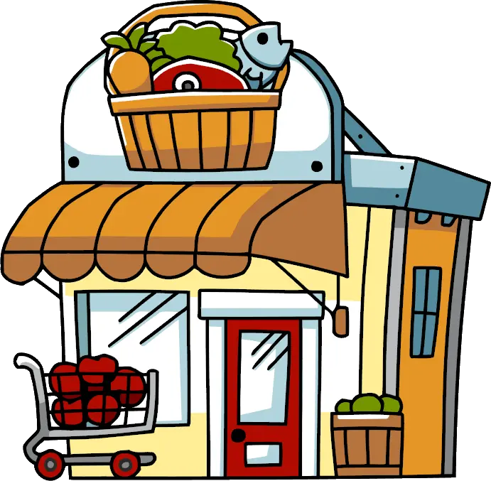 Supermarket Building Grocery Vector Png