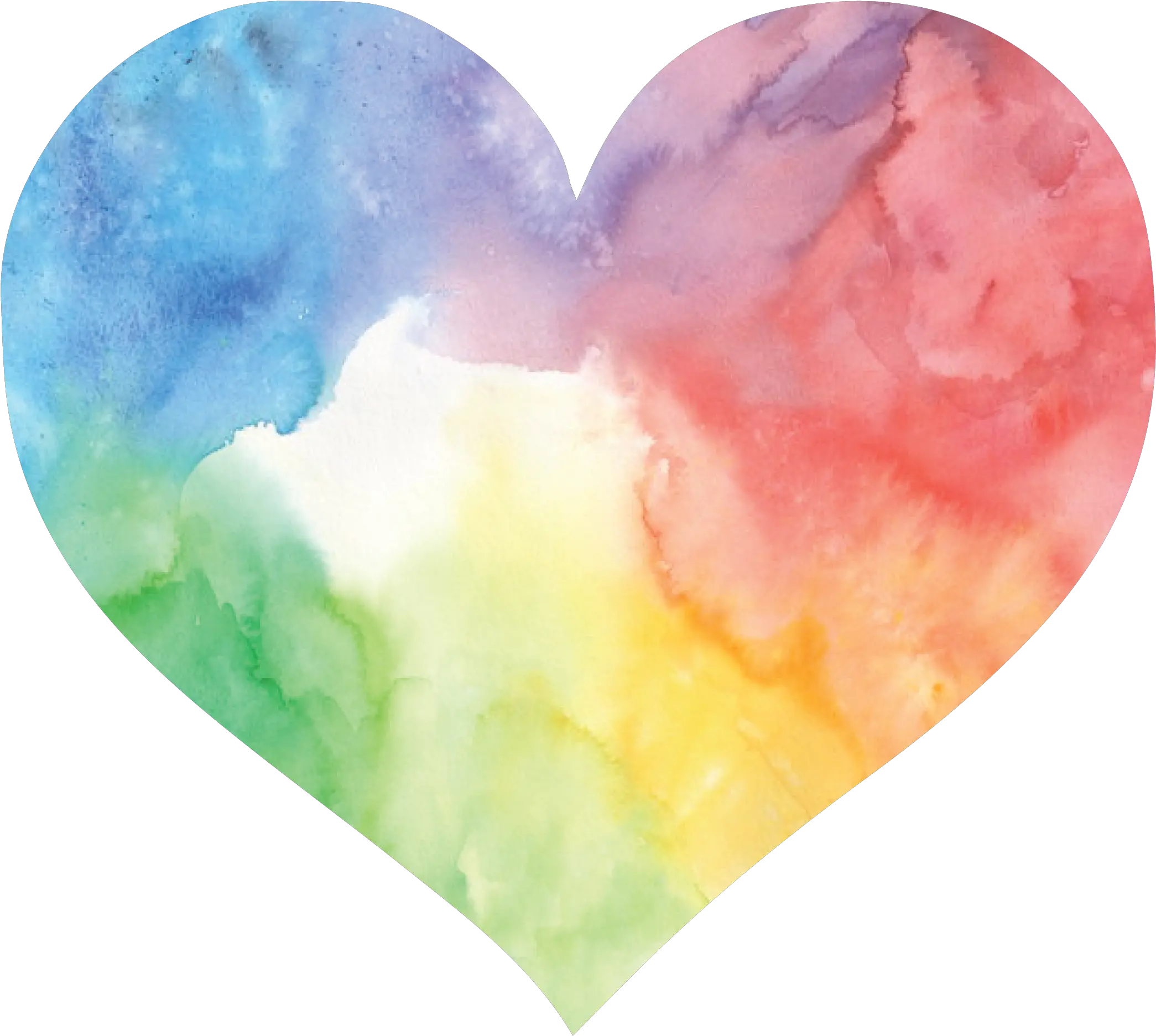 Water Color Heart Png -watercolor Rainbow Heart Png