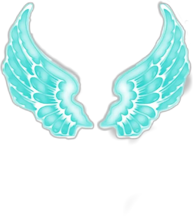 wings neon glowingwings glow neonwings blue blueneon Neon Light Wings Png