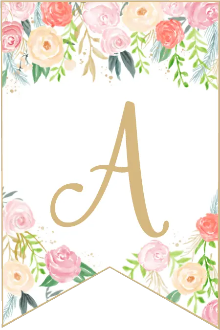 Flower Banner Printable Letter B Flower Banner Free Printable