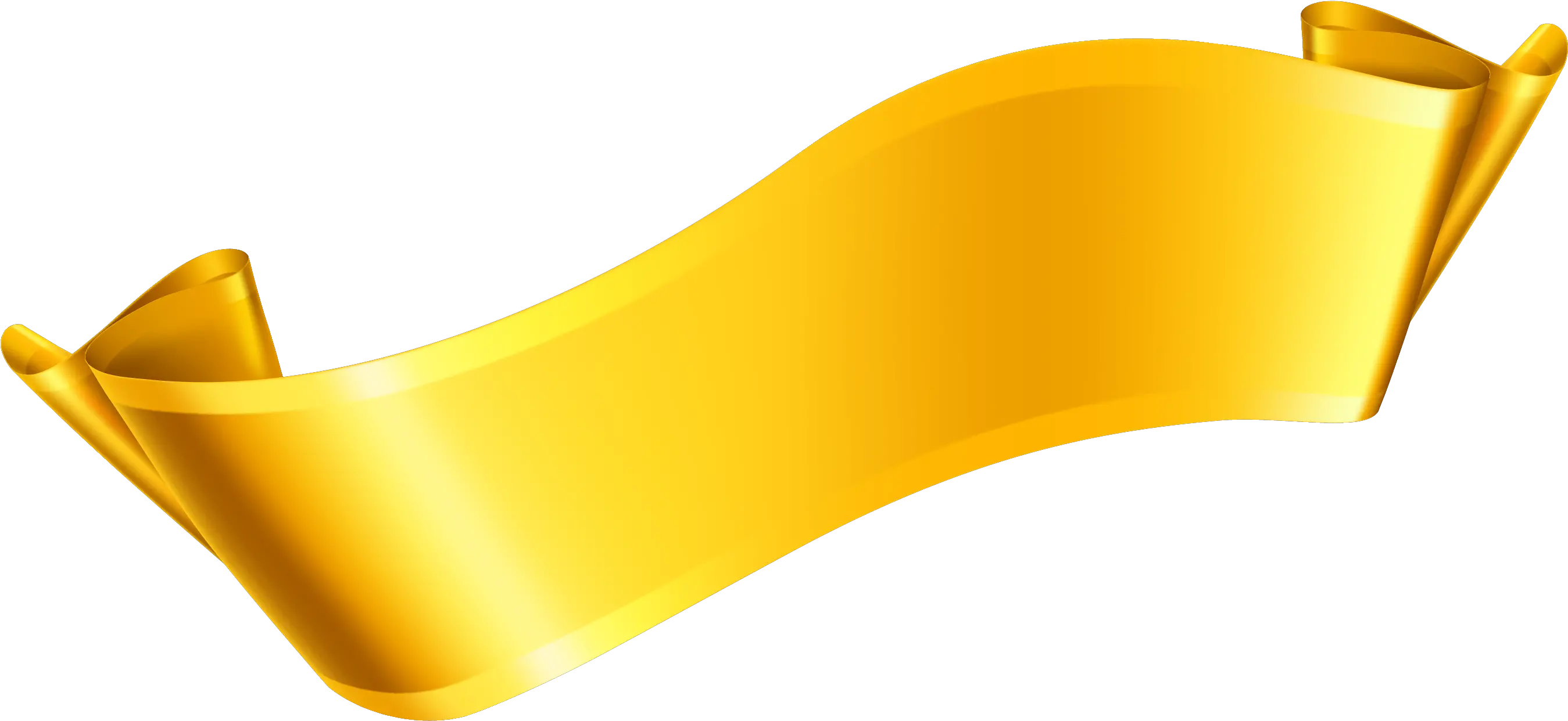 Yellow Ribbon Png Vector Gold Ribbon Banner