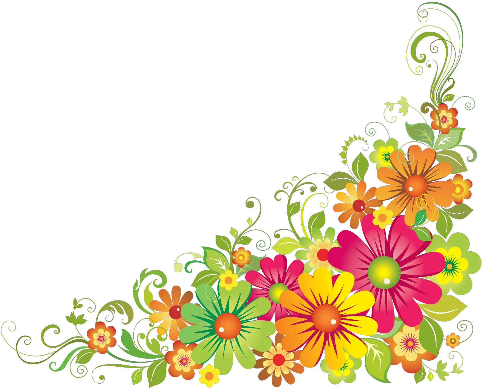 Wildflower Clipart Corner Border Flower Clipart Flower Border