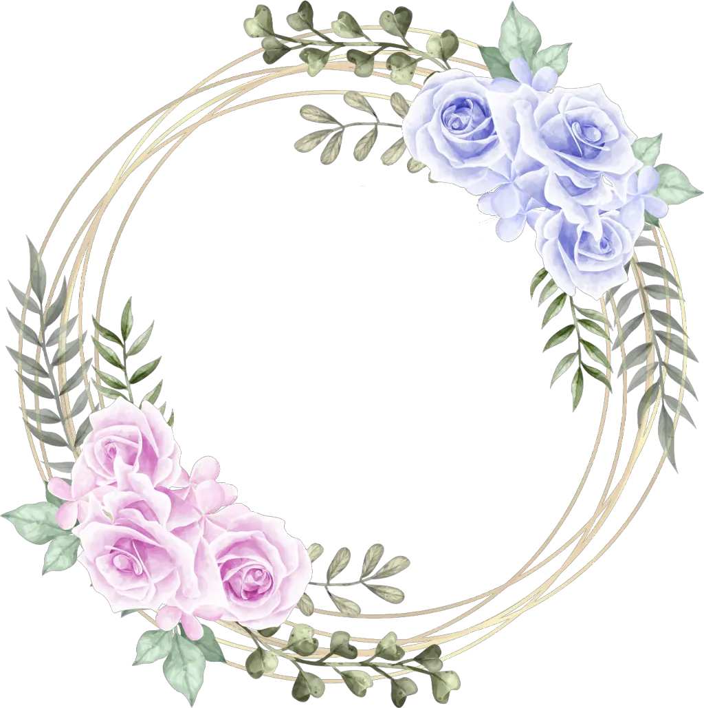 rose circle wreath geometric glitter floral watercolor Garden Roses