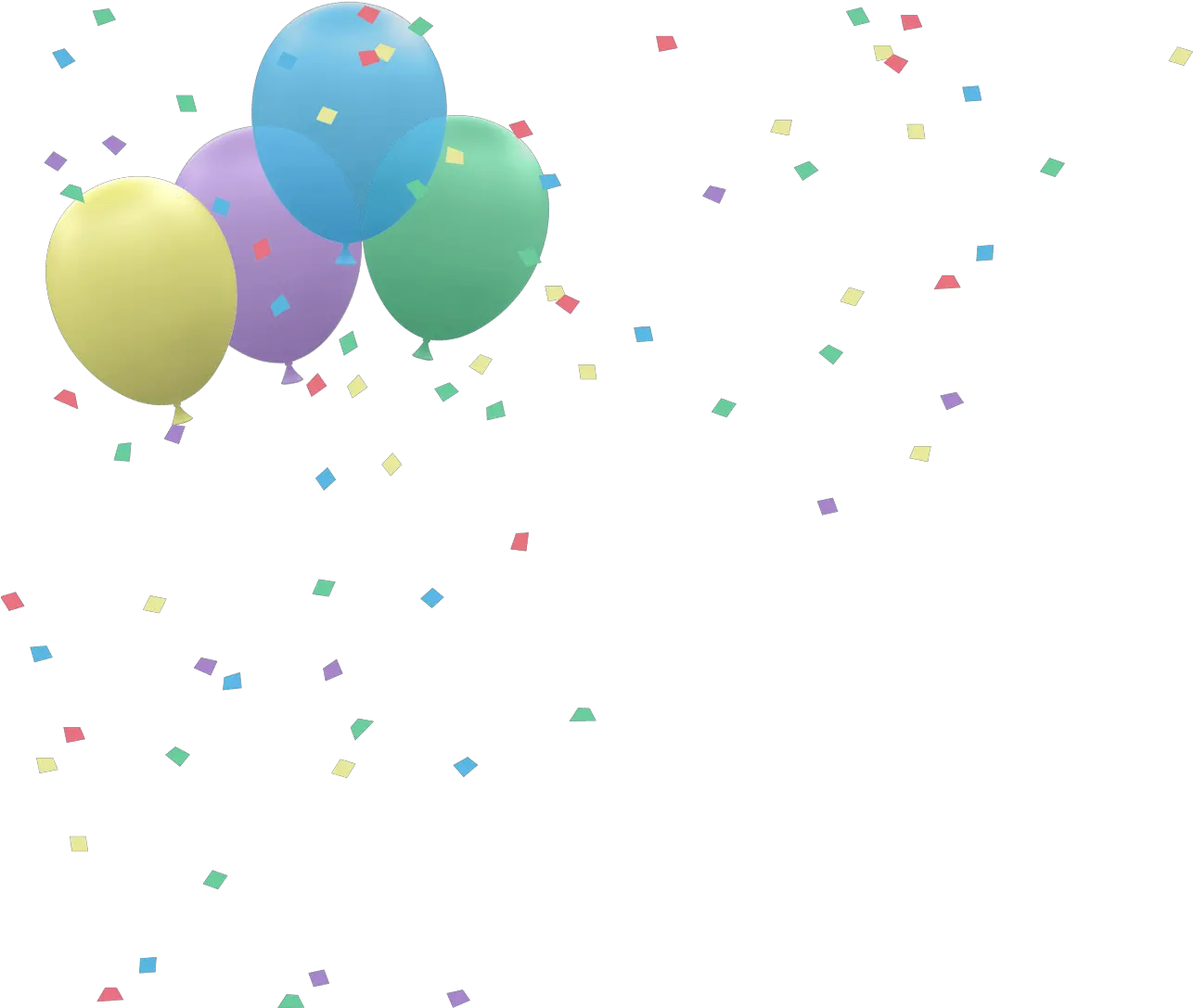 Word Party Balloon Confetti Falling Left Png Happy Confetti And Balloons Png