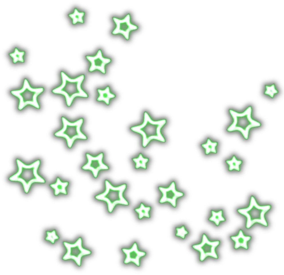 mq green stars star neon Transparent Aesthetic Blue Stars